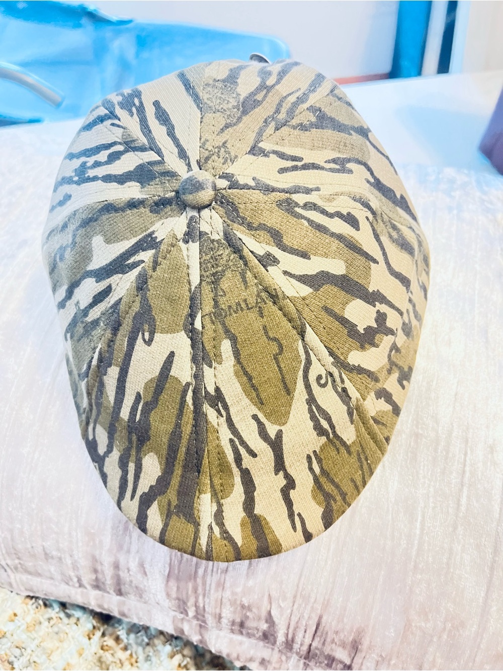 Mossy Oak Blaze Orange Hunting Cap with Camo Trim - Picture 2 of 9